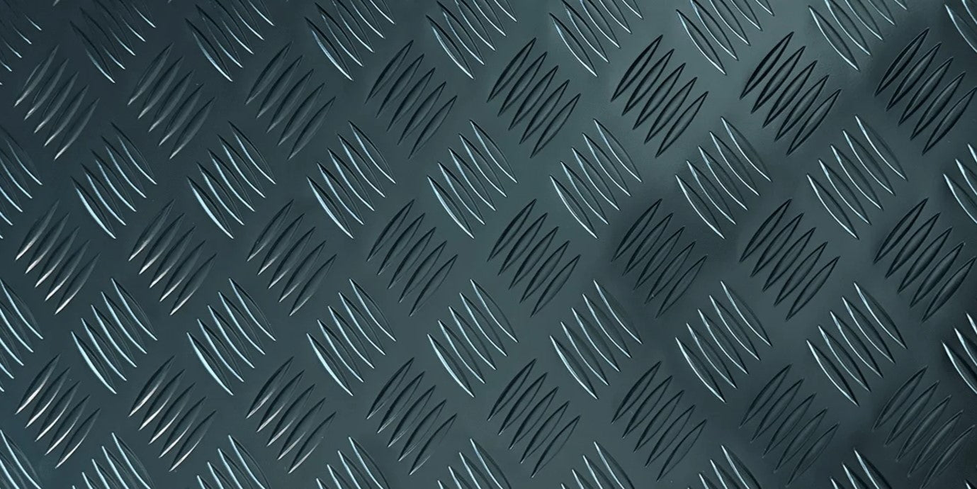 Aluminium Checker Tread Plate - Black Powder Coated - 1.4mm Thickness